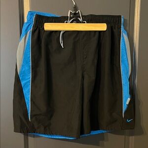 Nike Black Shorts with Blue Highlights